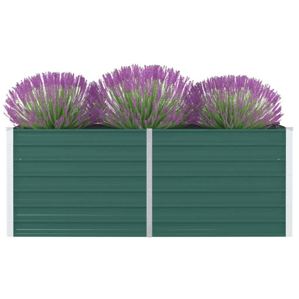 Plantador Vidaxl elevado 160x80x45 cm de acero galvanizado verde