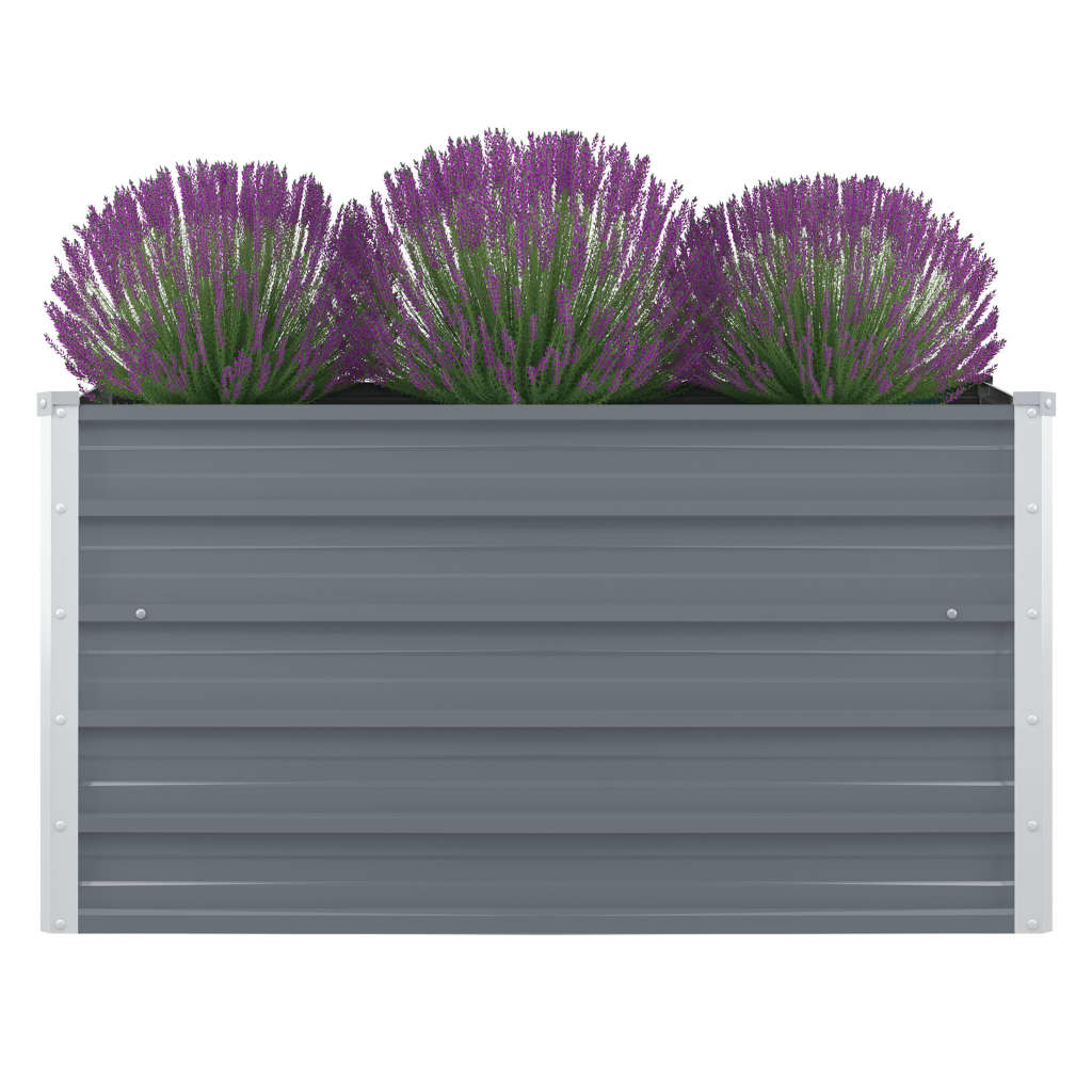 Vidaxl Planter je dvignil 100x100x45 cm pocinkano jekleno sivo