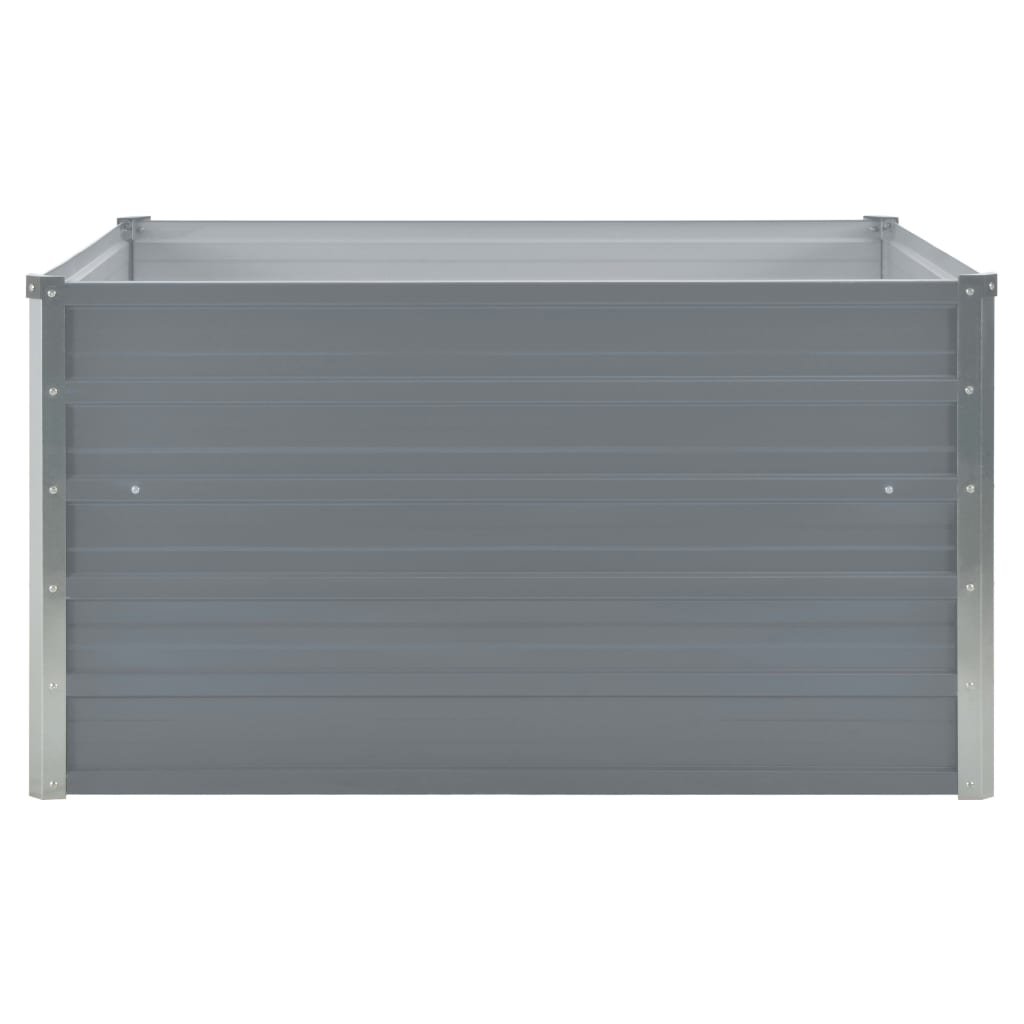 De Vidaxl Planter huet 100x100x45 cm galvaniséiert Stol Grey