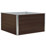 Vidaxl Planter insensible 100x100x45 cm en acier galvanisé marron en acier