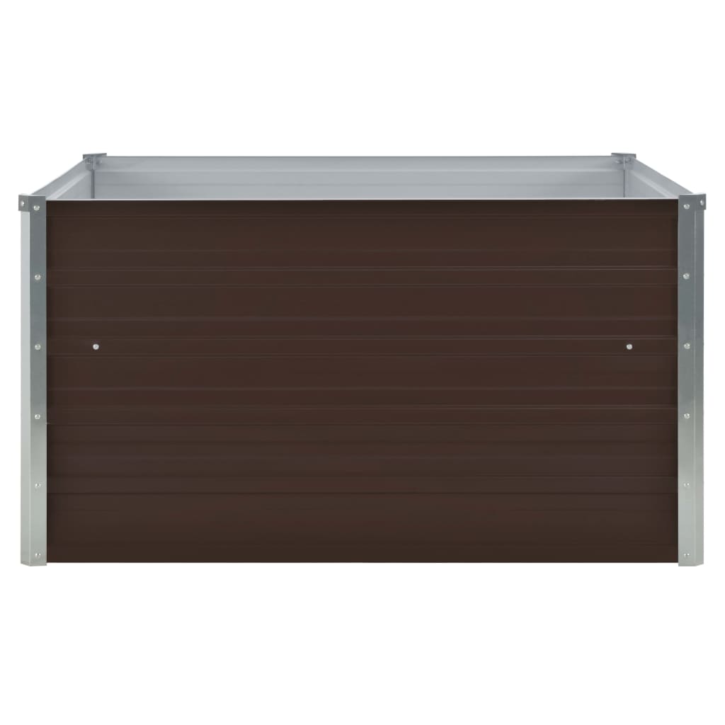 VidaXL Planter Insented 100x100x45 cm Galvanized Steel Brown