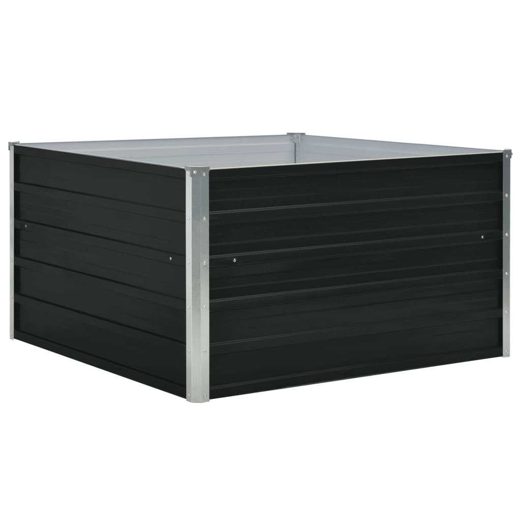 Vidaxl Planter Inged 100x100x45cm galvaniserad stålantracit