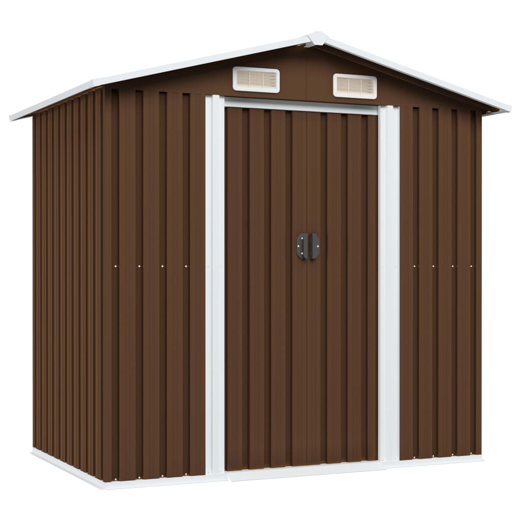 Vidaxl Garden Shed 204x132x186 cm de acero marrón