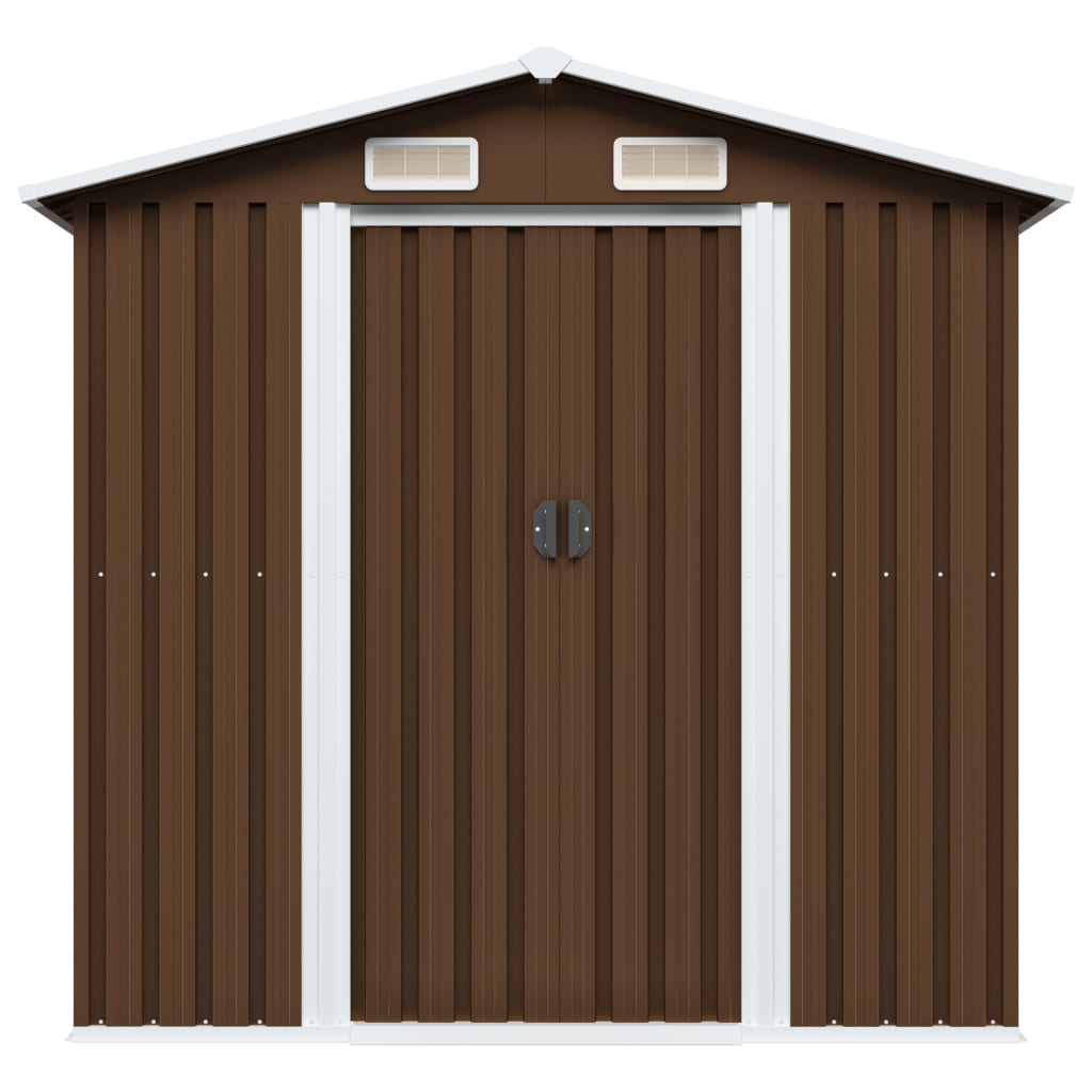 Vidaxl Garden Shed 204x132x186 cm ocelová hnědá