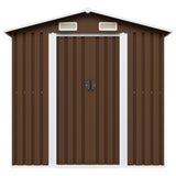 Vidaxl Garden Shed 204x132x186 cm de acero marrón