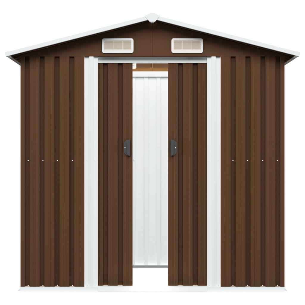 Vidaxl Garden Shed 204x132x186 cm ocelová hnědá