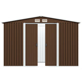 Vidaxl Garden Shed 257x205x178 cm de acero marrón