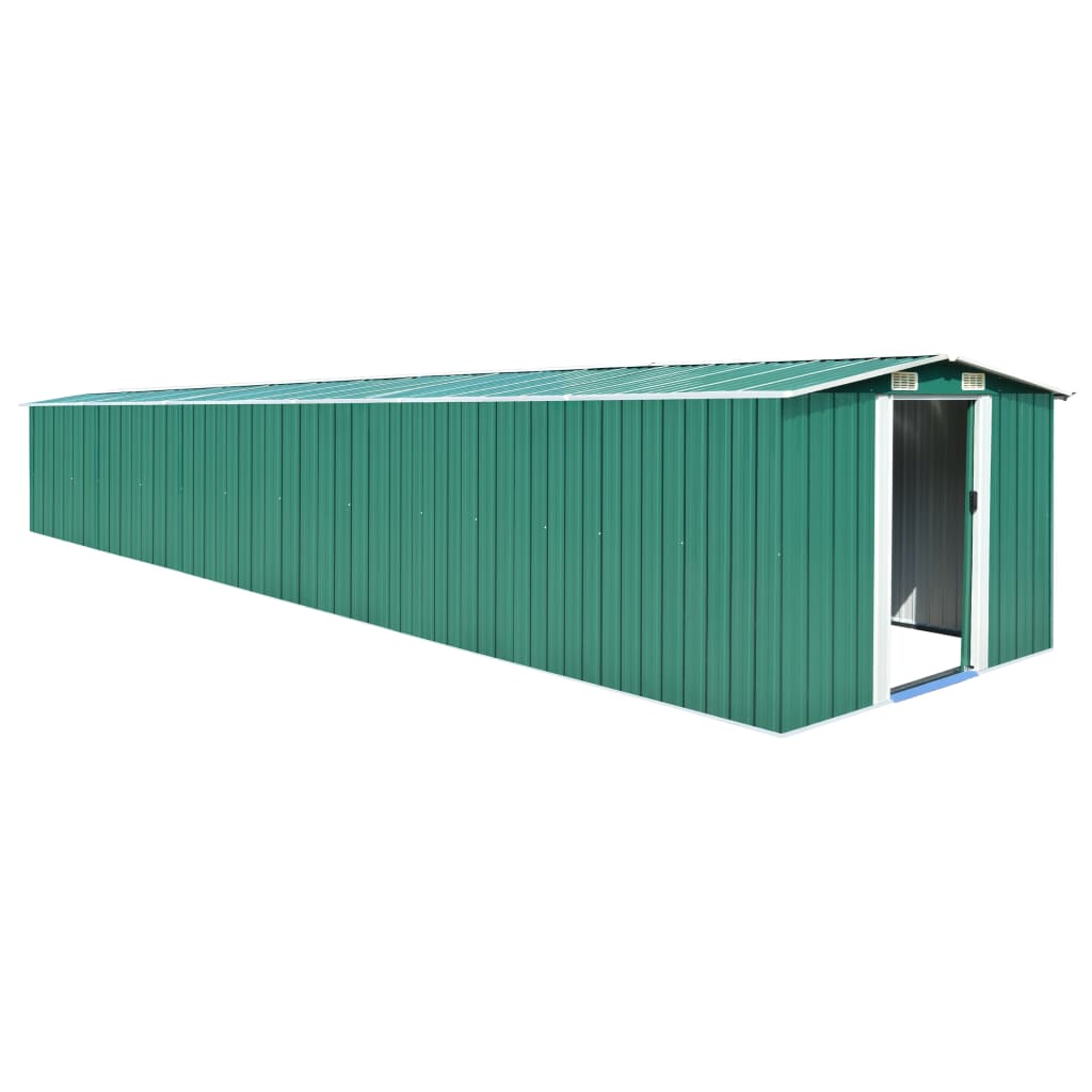 Vidaxl jardin hangar 257x779x181 cm en acier galvanisé vert