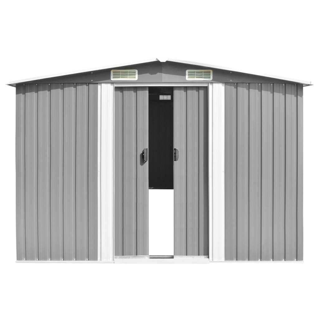 Vidaxl Garden Shed 257x779x181 cm ocynkowana stalowa szarość