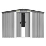 Vidaxl Gaart Shed 257x779x181 cm Galvaniséiert Stol Grey