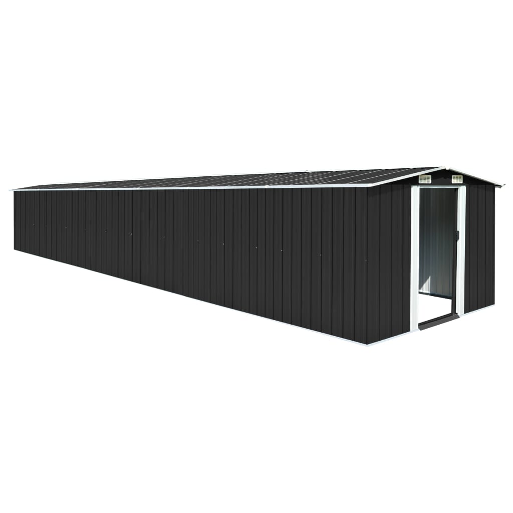 Vidaxl Garden Shed 257x779x181 cm Galvaniserad stål Anthracite -färgad