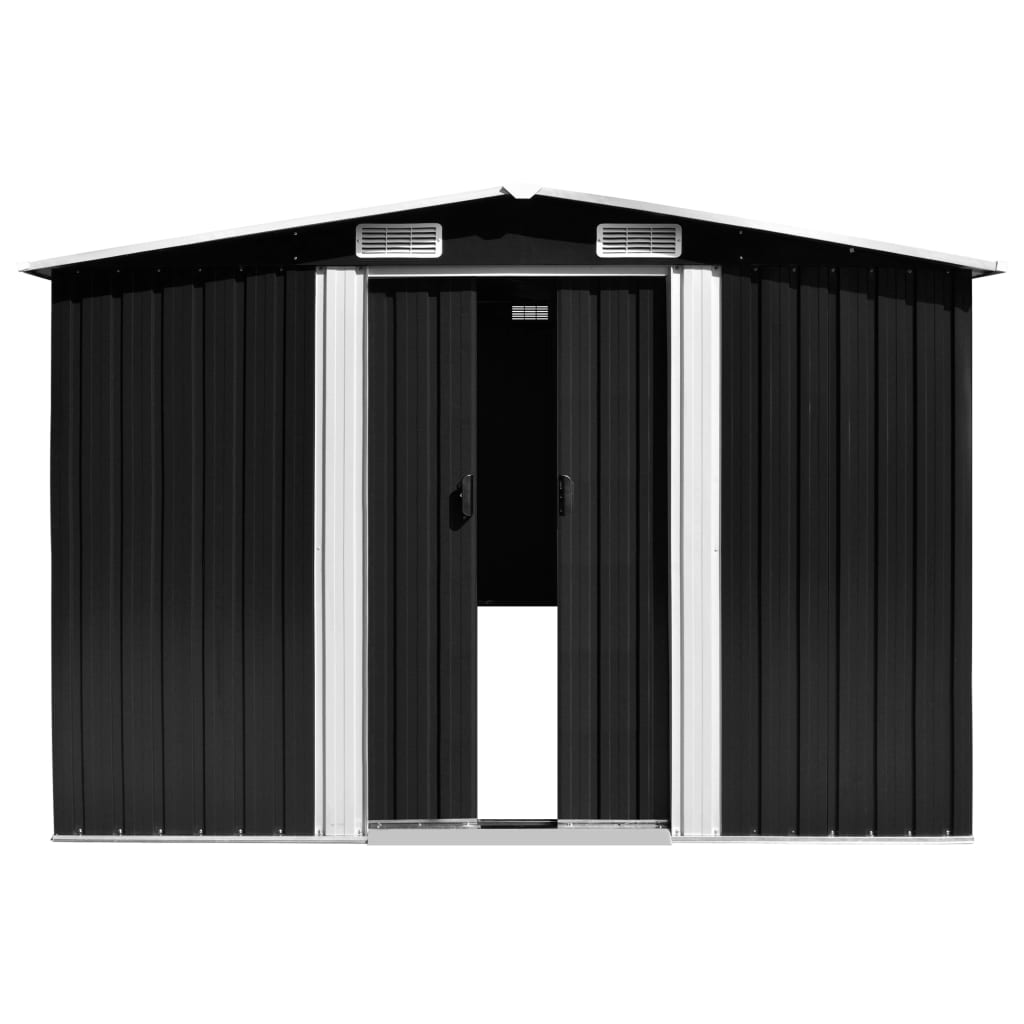 Vidaxl garden shed 257x779x181 cm galvanized steel anthracite -colored