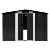 Vidaxl Garden Shed 257x779x181 cm Galvaniserad stål Anthracite -färgad