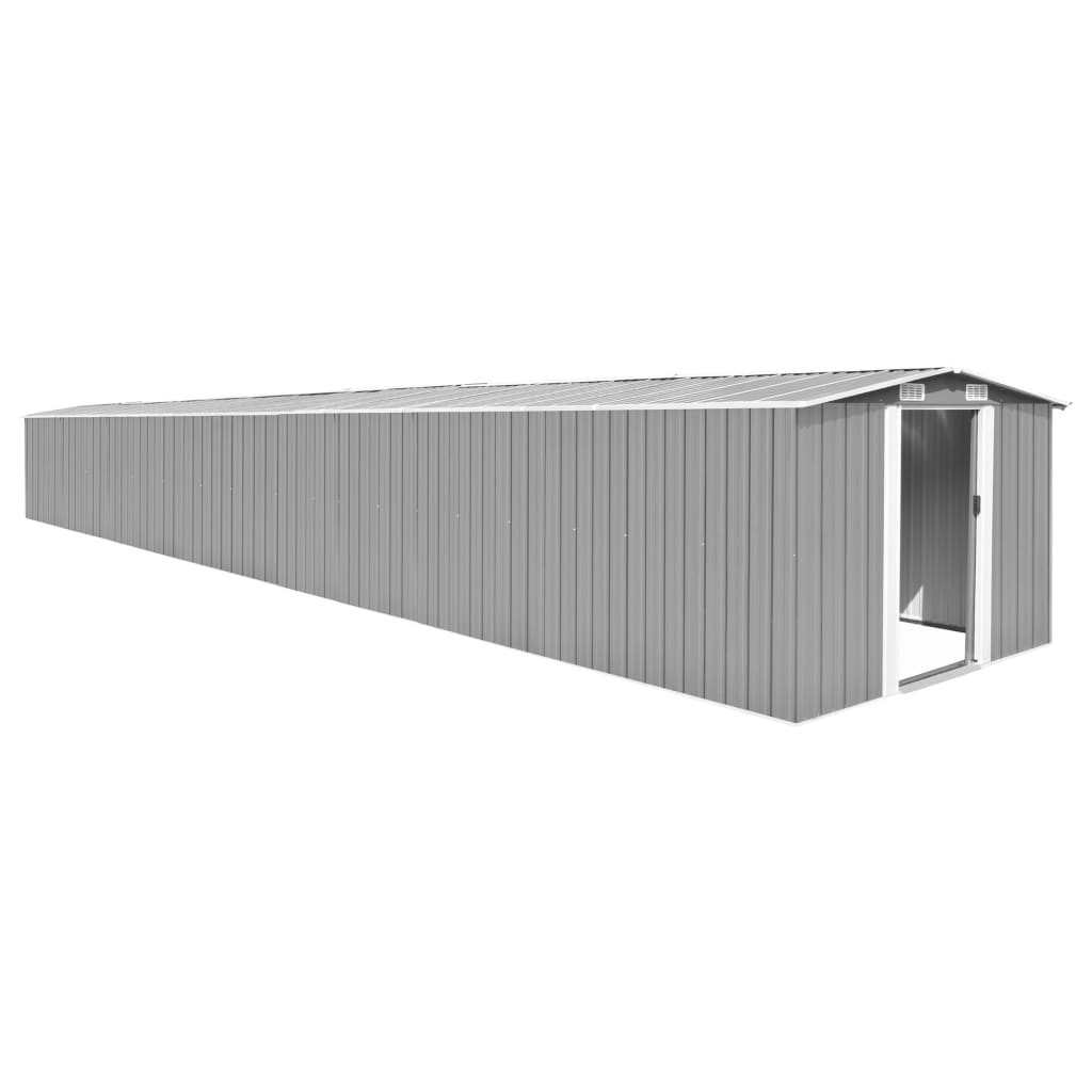 Vidaxl garden shed 257x990x181 cm galvanized steel gray