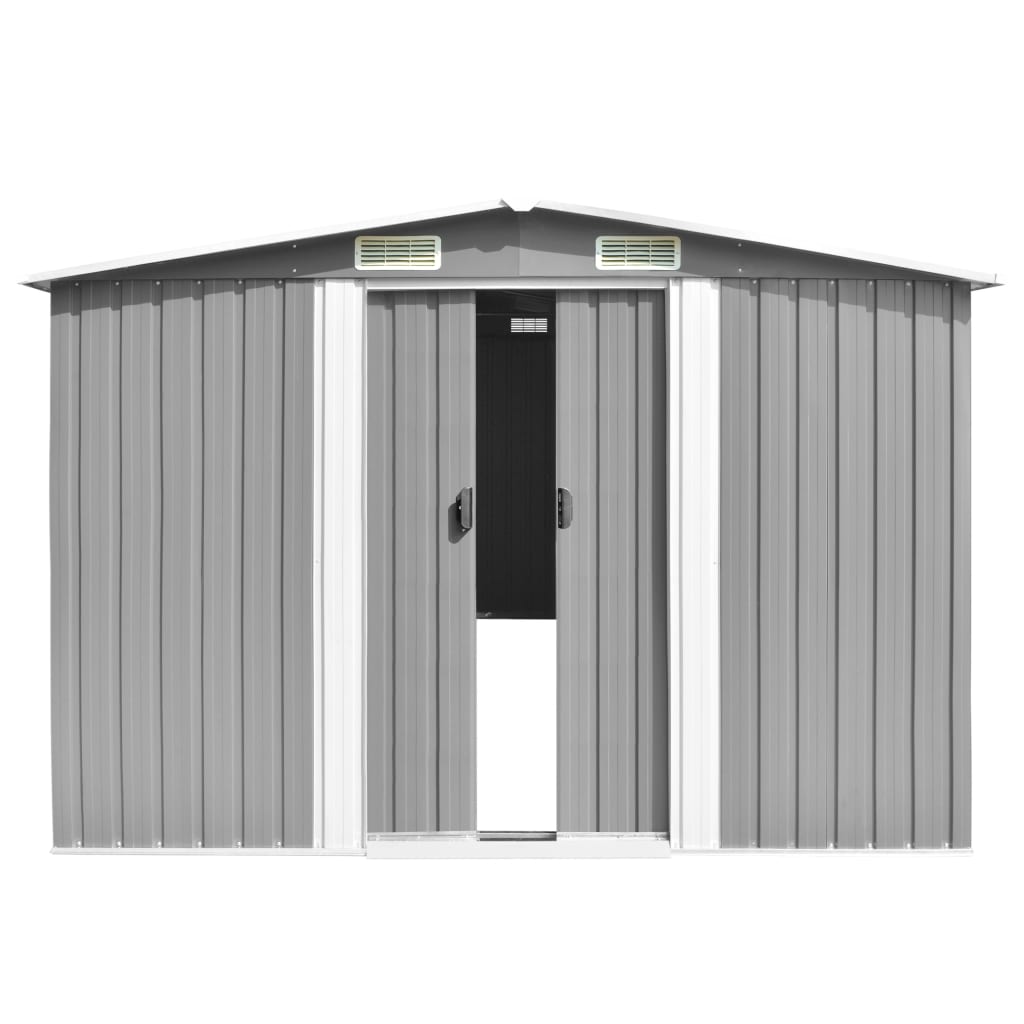 Vidaxl Garden Shed 257x990x181 cm ocynkowana stalowa szarość