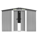 Vidaxl Garden capannone 257x990x181 cm grigio in acciaio zincato