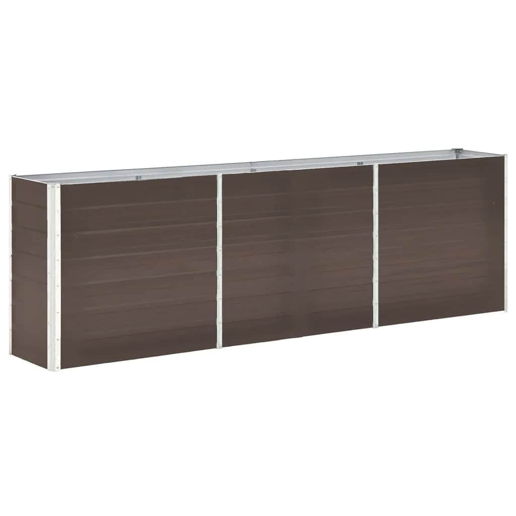 Vidaxl fioriera inserto 240x40x77 cm marrone galvanizzato