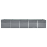 Vidaxl Planning Box elevada 400x80x45 cm de acero galvanizado gris