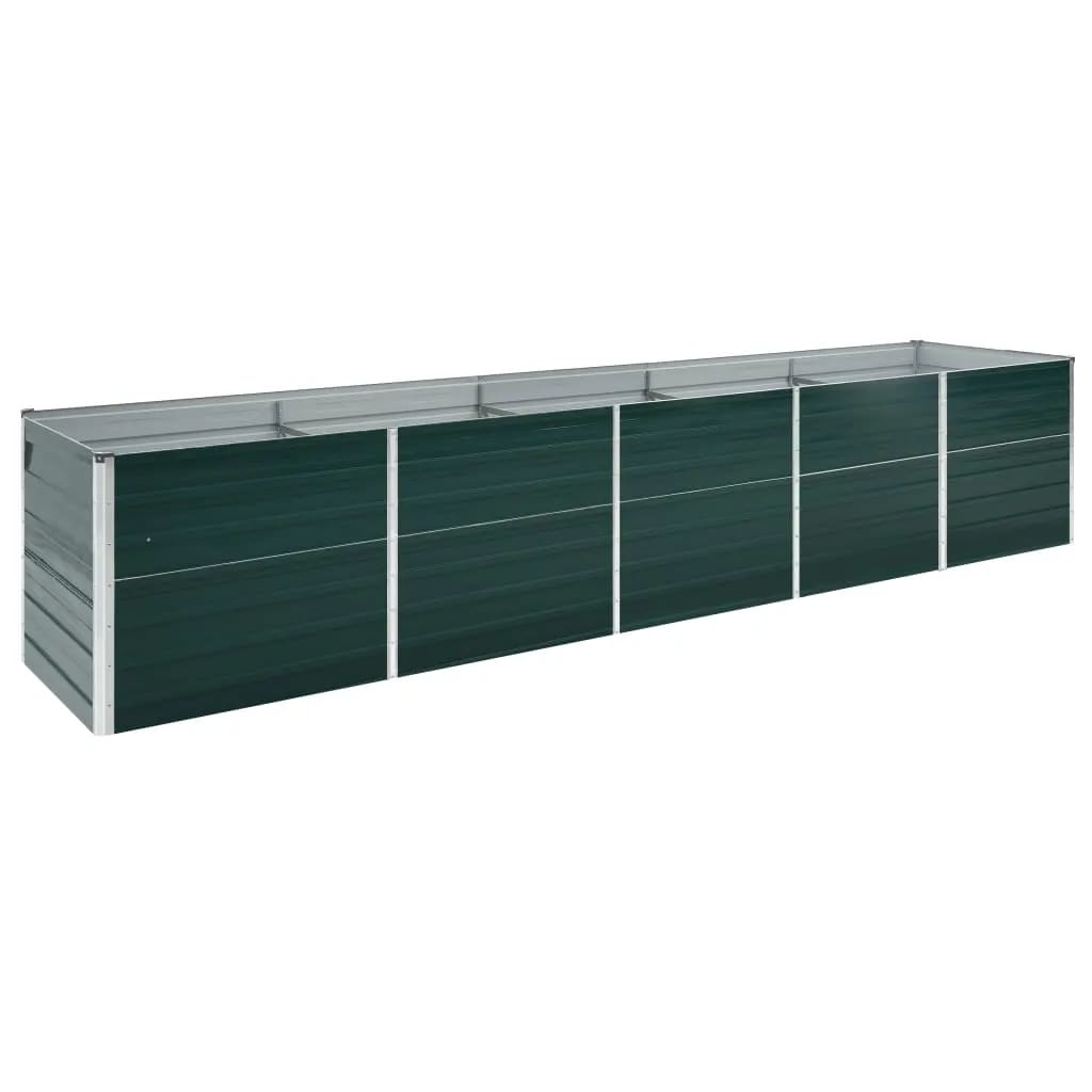 Plantador Vidaxl insertado 400x80x45 cm de acero galvanizado verde