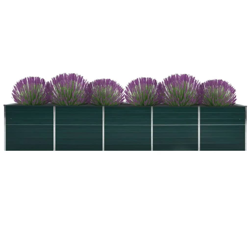 VidaXL Planter Inserted 400x80x45 cm Galvanized Steel Green