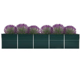 Plantador Vidaxl insertado 400x80x45 cm de acero galvanizado verde