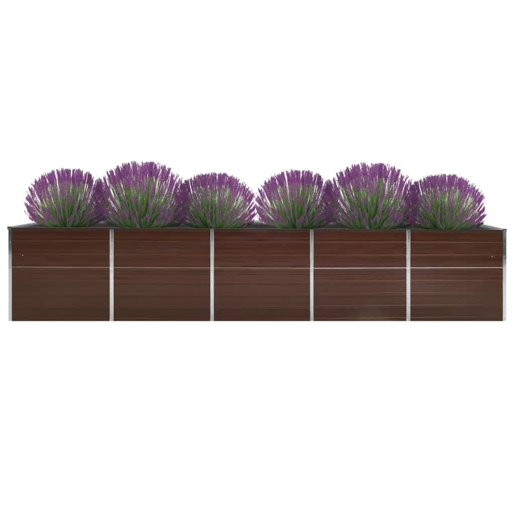 VidaXL Planter Inserted 400x80x45 cm Galvanized Steel Brown