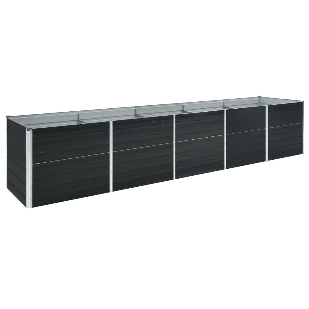 VidaXL Planter Insert 400x80x45 cm Galvanized Steel Anthracite