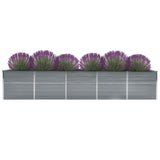 INSERT DE PLANTER VIDAXL 400x80x77 cm Gray en acier galvanisé