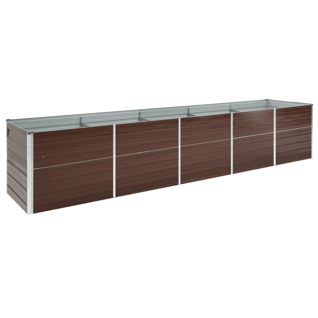 Fioriera vidaxl inserita da 400x80x77 cm marrone galvanizzato