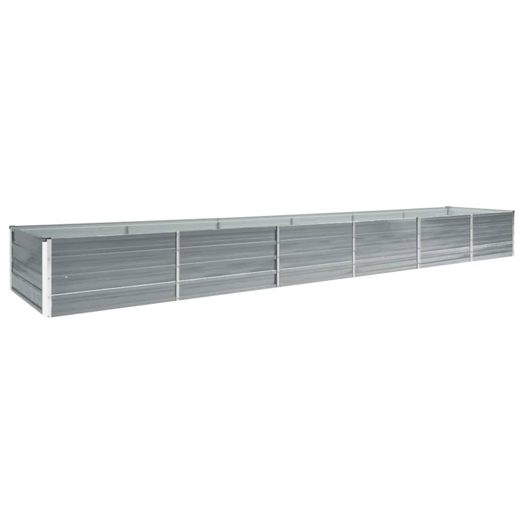 Vidaxl Planning Box hævet 480x80x45 cm galvaniseret stålgrå