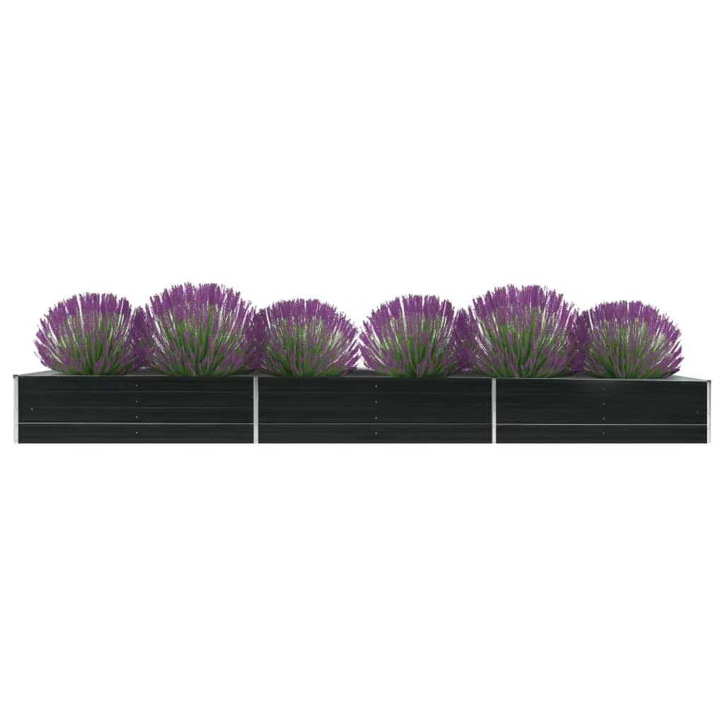 Vidaxl Planter zvedl 480x80x45 cm galvanizovaný ocelový antracit