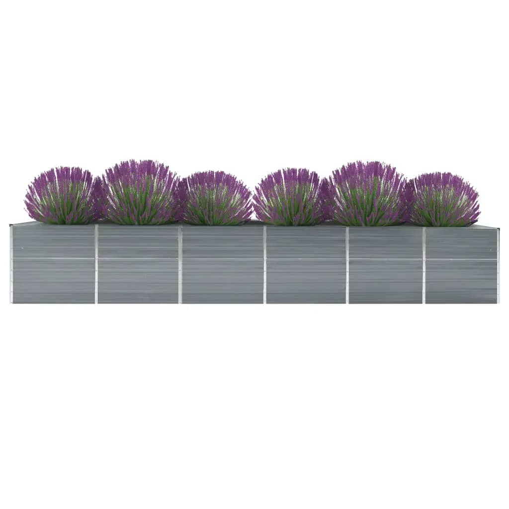 Vidaxl Planter surélevé 480x80x77 cm Gray en acier galvanisé