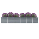 Vidaxl Planter zvedl 480x80x77 cm galvanizovaná ocel šedá