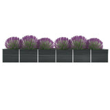 Vidaxl Planter surélevé 600x80x77 cm anthracite en acier galvanisé