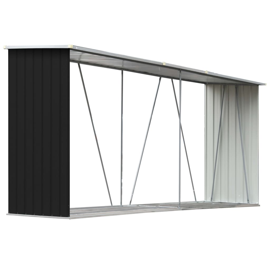 Vidaxl Sang de bois de chauffage 330x84x152 cm anthracite en acier galvanisé