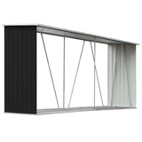 Vidaxl Sang de bois de chauffage 330x84x152 cm anthracite en acier galvanisé