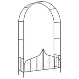 Arco de jardín Vidaxl con valla 138x40x238 cm de hierro negro