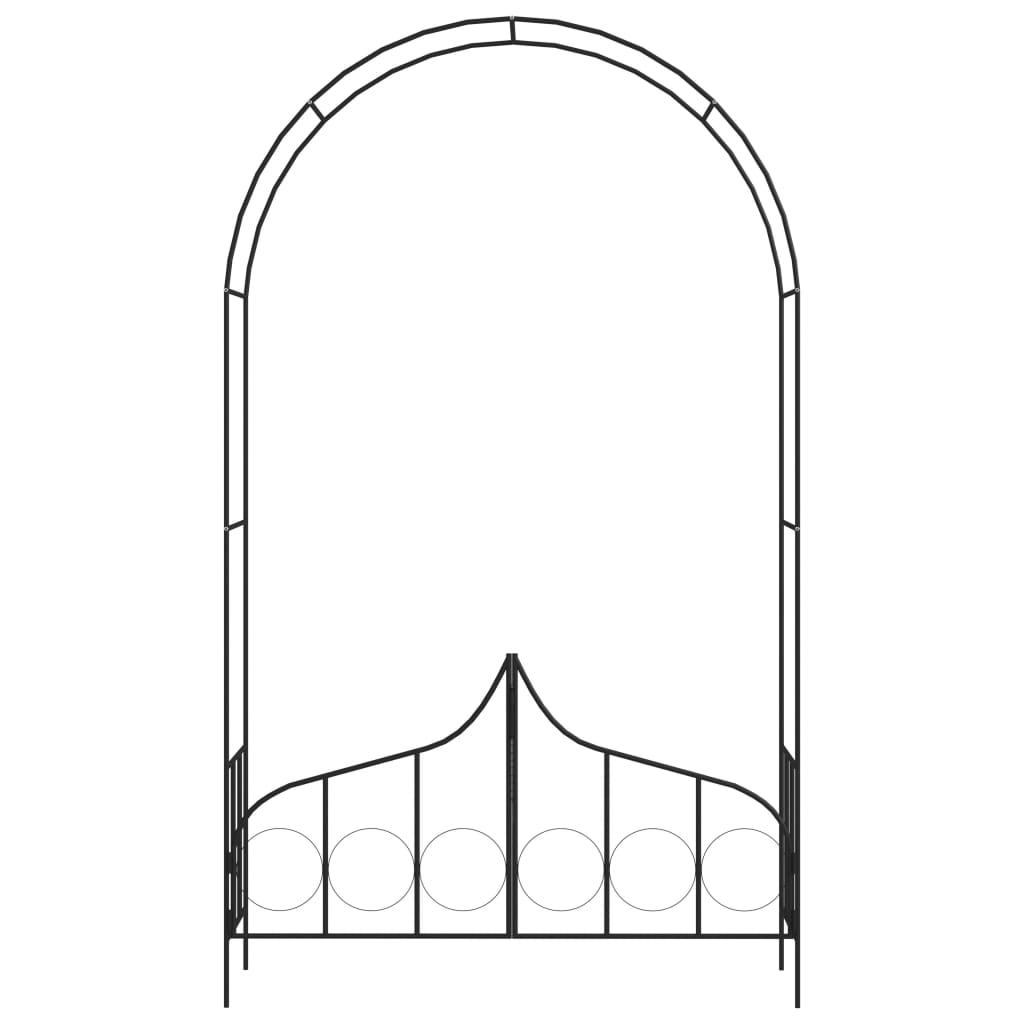 Arco de jardín Vidaxl con valla 138x40x238 cm de hierro negro