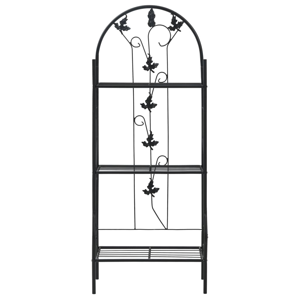 Vidaxl Plant Rack 3-lag 52x28x128 cm jern svart