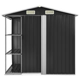 Vidaxl Garden Shed With Rack 205x130x183 cm jern Antracite