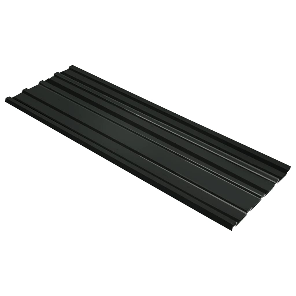 Vidaxl 12 st roof panels galvanized steel anthracite -colored