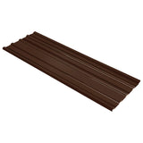 Vidaxl 12 st roof panels galvanized steel brown