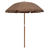 Parasol vidaxl avec pôle en acier 180 cm taupe