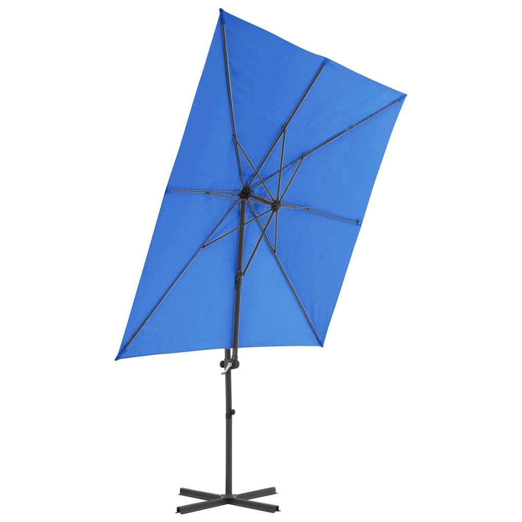 Vidaxl Parasol flottant avec poteau en acier 250x250 cm bleu azure