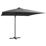 VidaXL Zweefparasol met LED en stalen paal 250x250 cm antracietkleurig