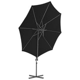 Parasol flottant vidaxl avec poteau en acier 300 cm noir