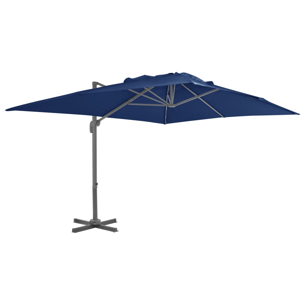 VidaXL Zweefparasol met aluminium paal 4x3 m azuurblauw