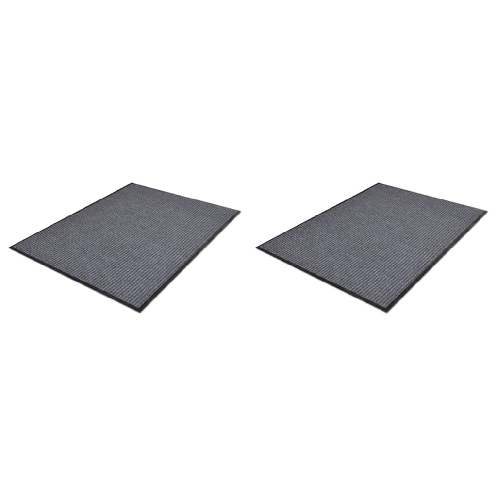 Vidaxl Doormats 2 pcs 90x60 cm PVC Gray