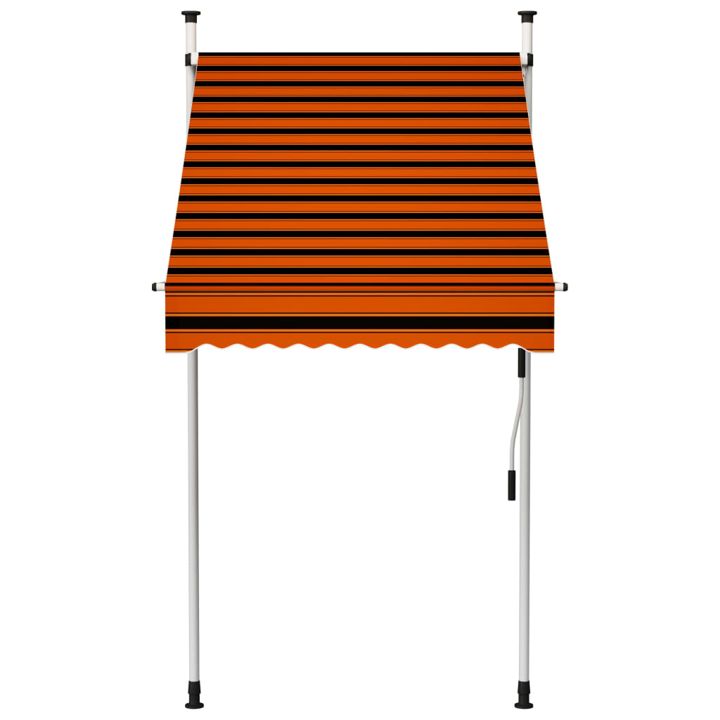 Vidaxl Luifel manualmente extensible 100 cm de naranja y marrón