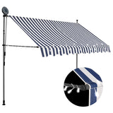 Vidaxl Luifel manually extendable with LED 300 cm blue and white